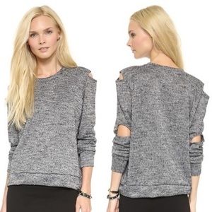 LNA Mesa Heathered Cutout Sweater